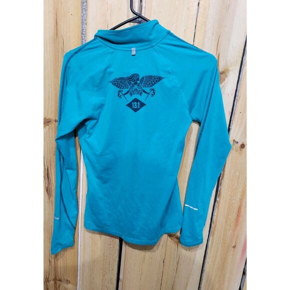 Nike Running Dri-Fit Womens Long Sleeve XSmall Turqoise WA D.C Marathon - Picture 8 of 12